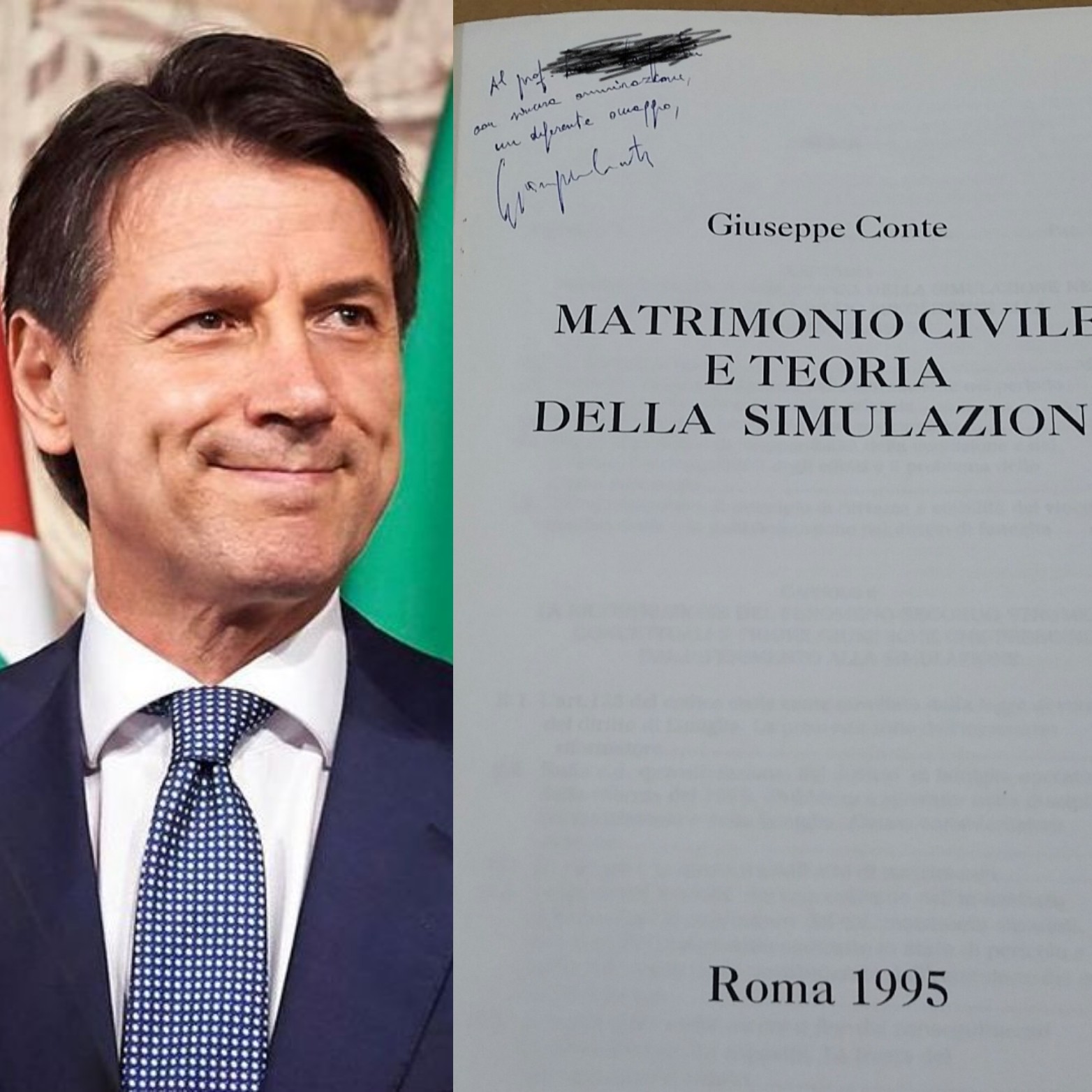 Il primo libro (1995) di Giuseppe Conte con firma e dedica autografa