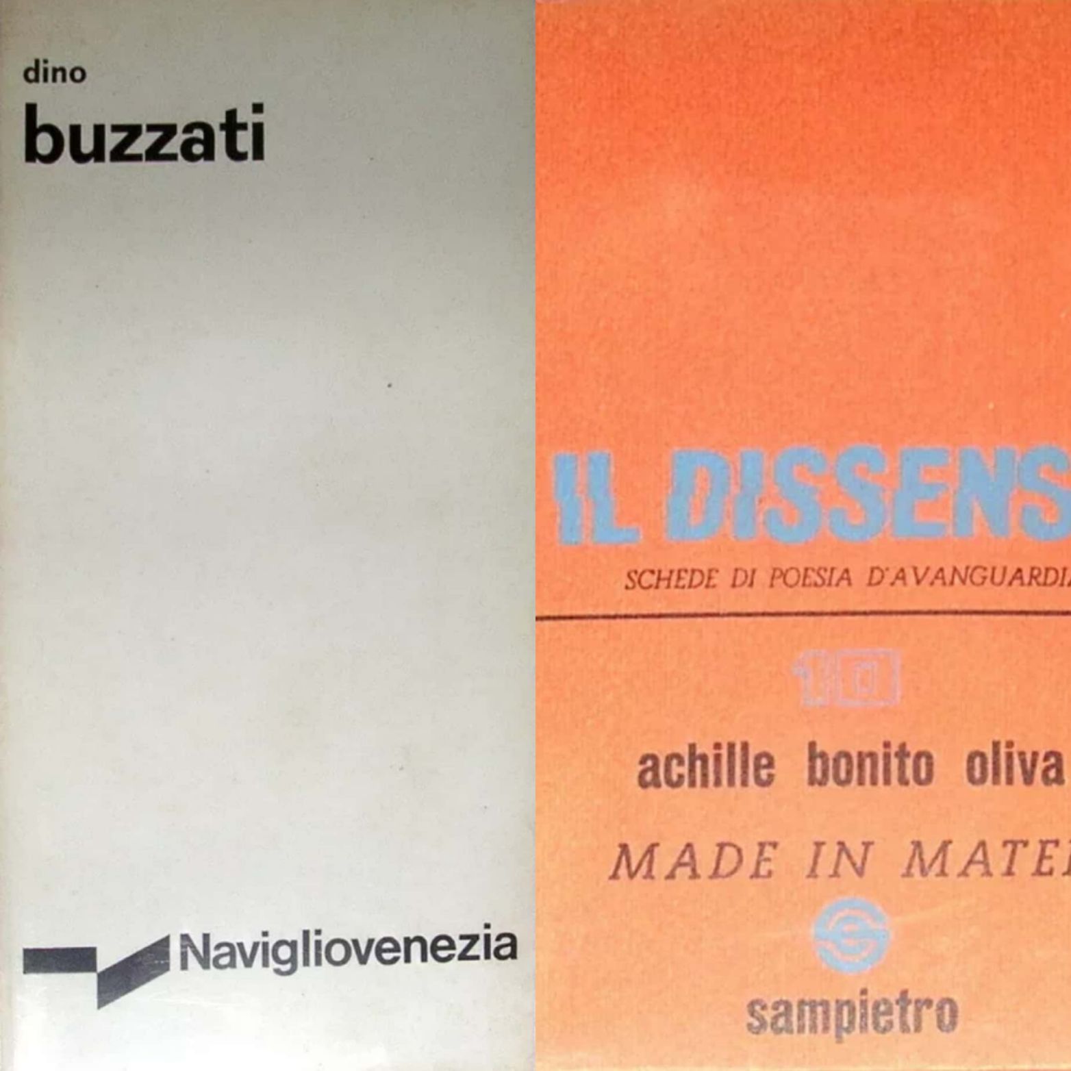 Un raro Buzzati e il primo libro di Achille Bonito Oliva!