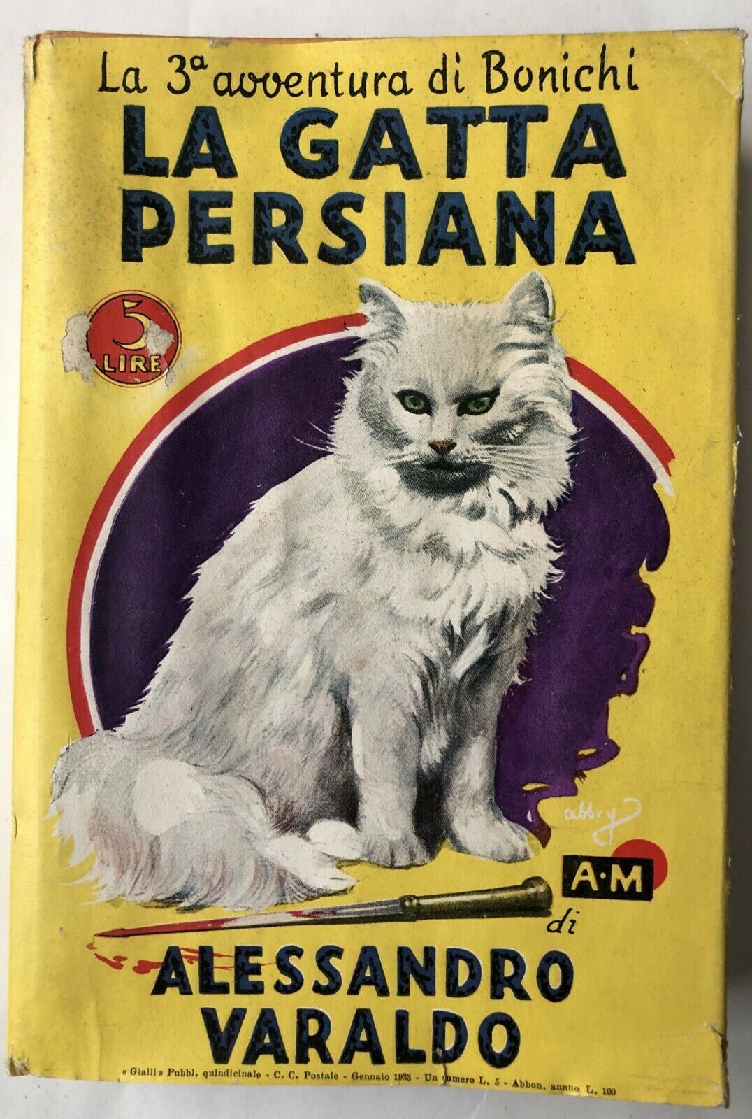 “La gatta persiana” di Alessandro Varaldo in scadenza l’asta su eBay: rarissimo