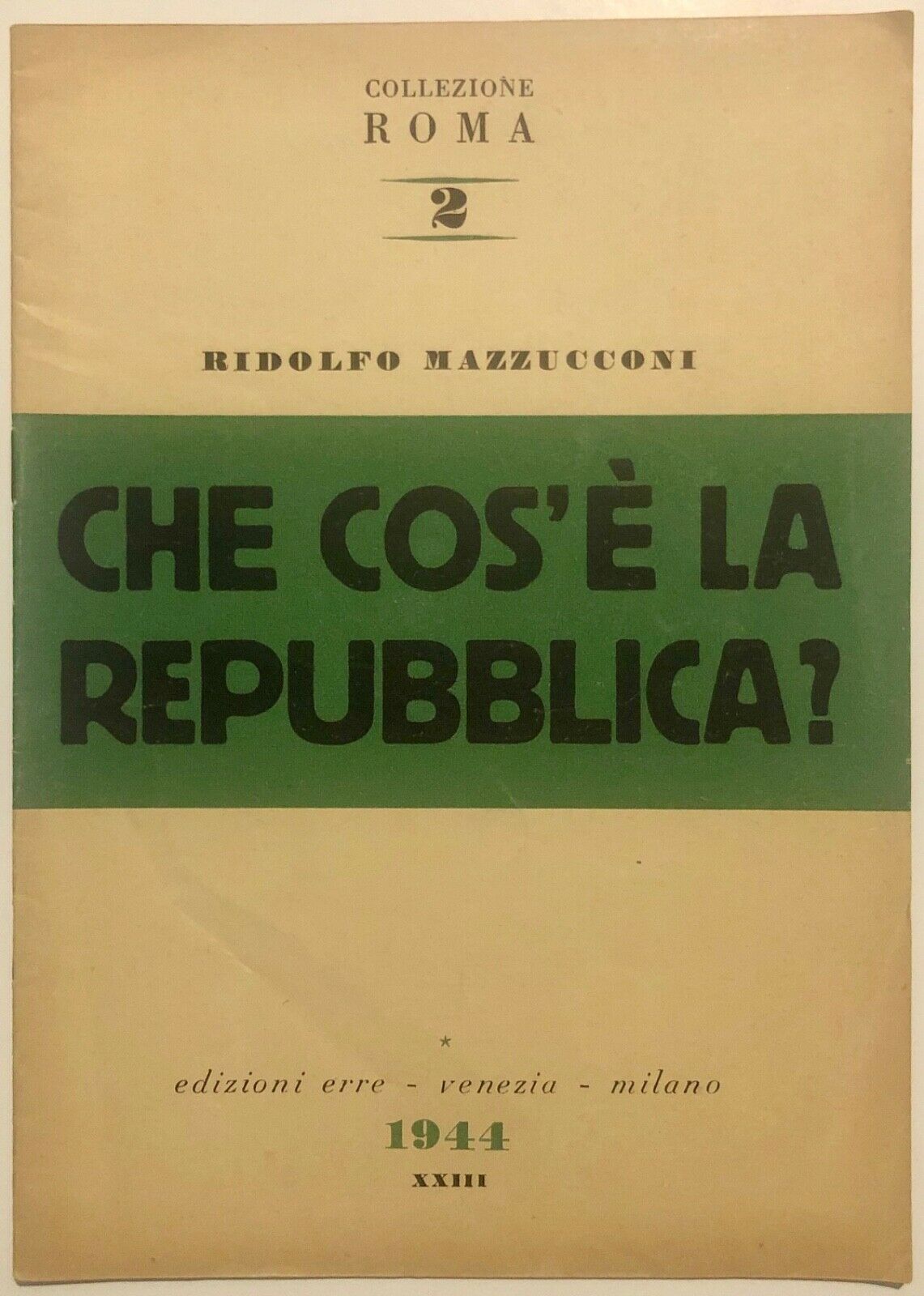 “Che cos’è la Repubblica?” di Ridolfo Mazzucconi: raro libro sulla RSI
