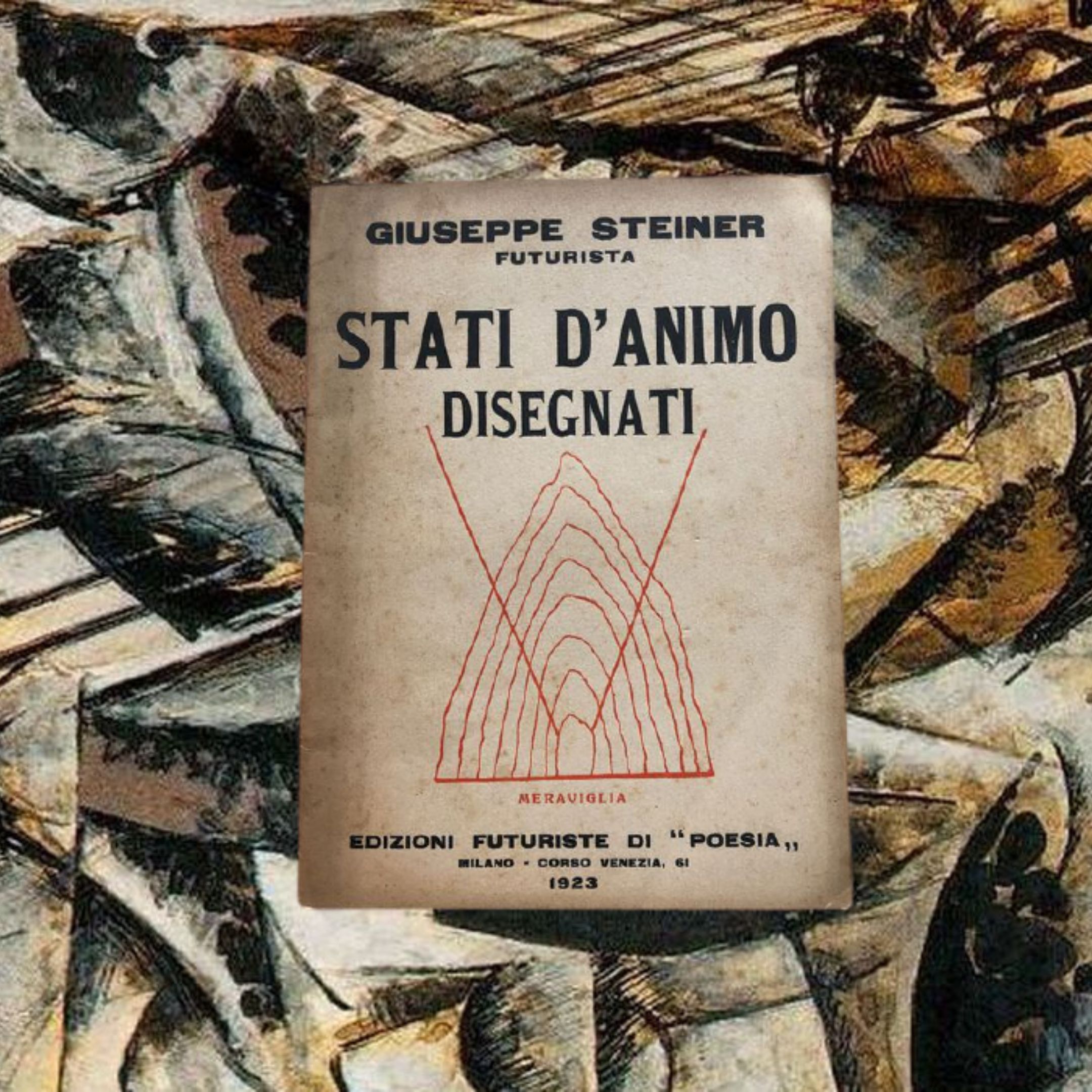 “Stati d’animo disegnati” di Giuseppe Steiner (Edizioni futuriste di poesia, 1923): poesia parolibera futurista
