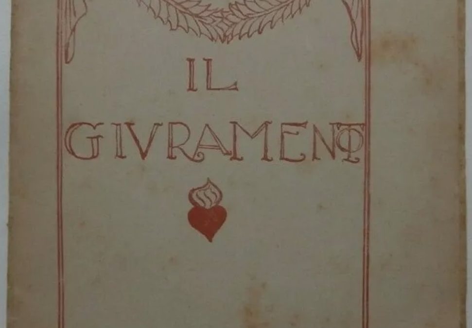 Raro documento libro poesie V. Valacca Il Giuramento D’Annunzio Mussolini 1919