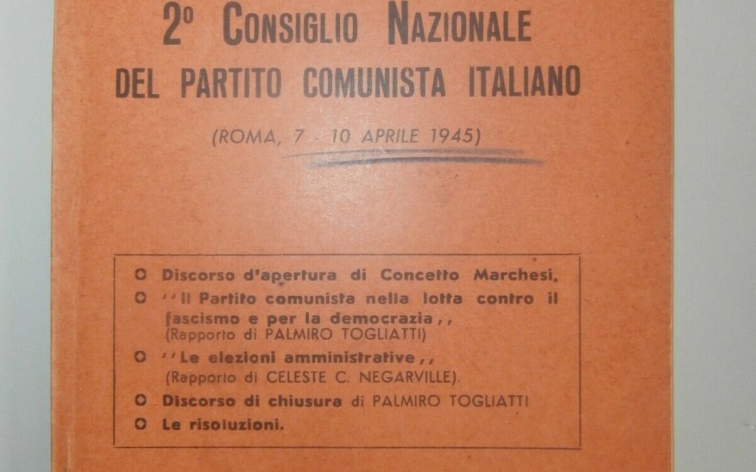 Rarissimo libretto Togliatti Secondo Consiglio Partito Comunista 1945