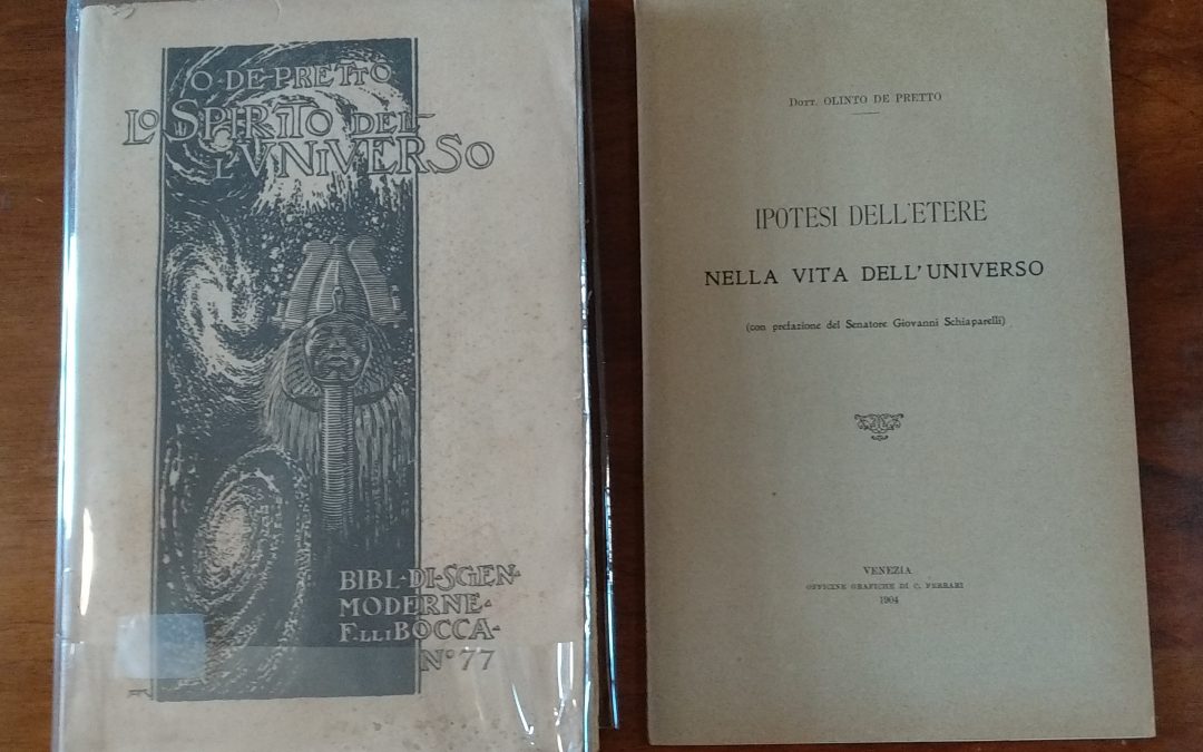 I due libri di Olinto De Pretto: il rivale di Einstein o solo un malinteso scientifico?