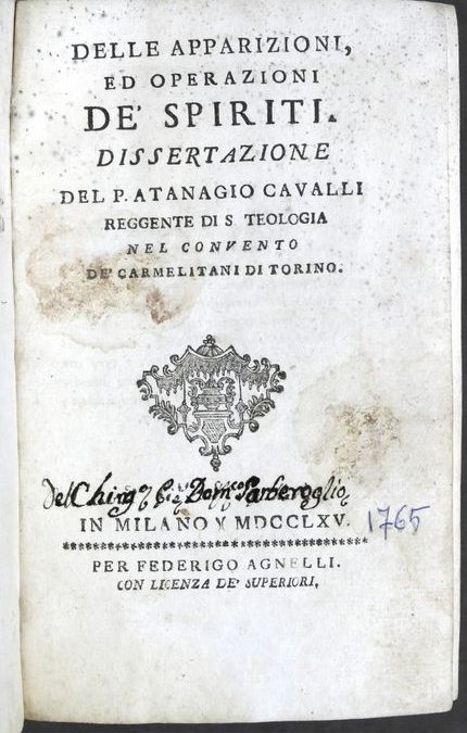 “Delle apparizioni ed operazioni de’ spiriti” (1765): Atanasio Cavalli il primo debunker italiano?