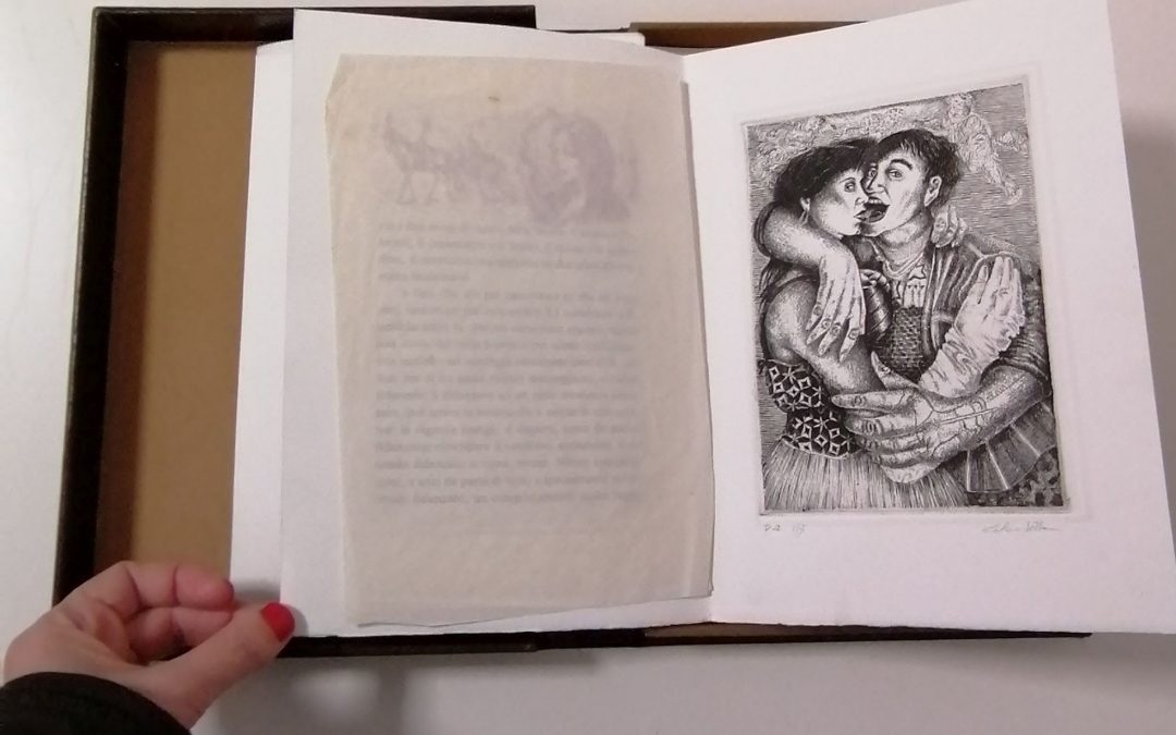 Solo cento esemplari stampati per questo capolavoro (testo e grafica) di “Una commedia siciliana” di Leonardo Sciascia (1983)