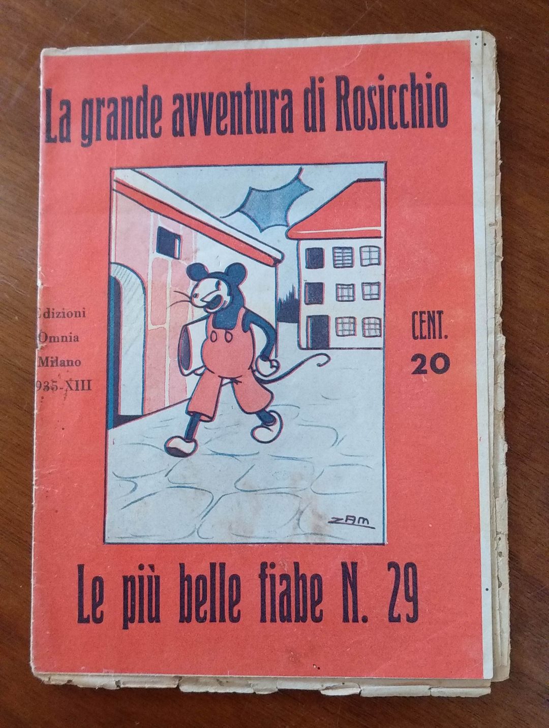 “La grande avventura di Rosicchio” con disegni di ZAM (Guido Zamperoni): un clone di Topolino nel 1935? Rarissimo