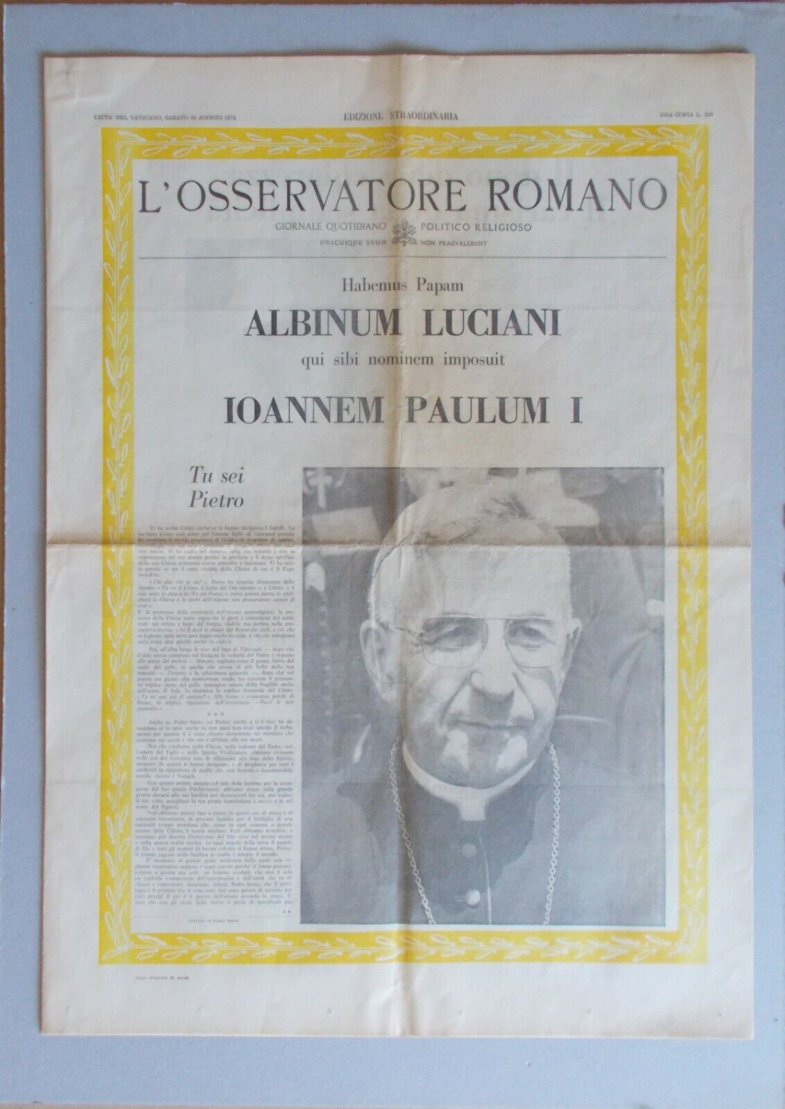 Quando anche l’Osservatore Romano sbaglia il latino: il caso del numero uscito per l’elezione di Papa Giovanni Paolo I