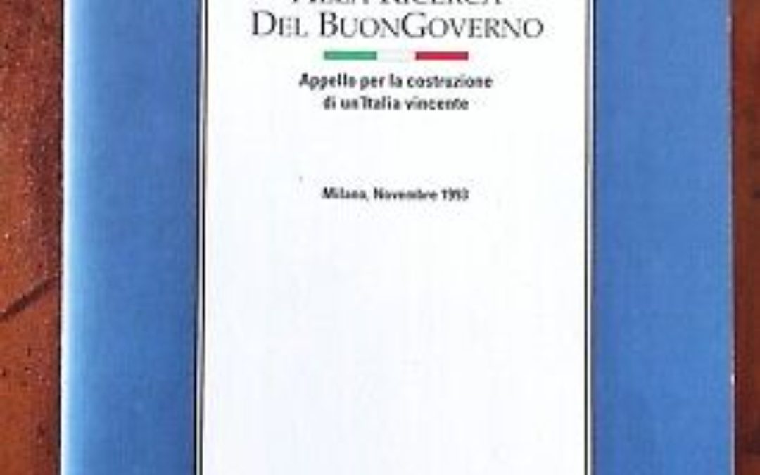 Berlusconi: “Alla ricerca del Buongoverno”: Forza Italia 1993 introvabile