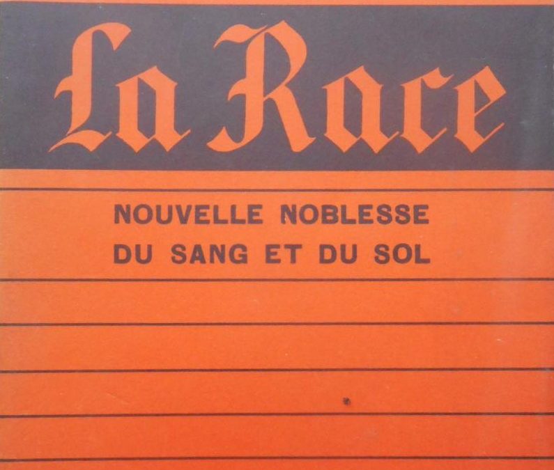 “La Race” di Richard Walther Darré (Fernand Sorlot, 1939); titolo nazista e antisemita scottante in prima edizione francese