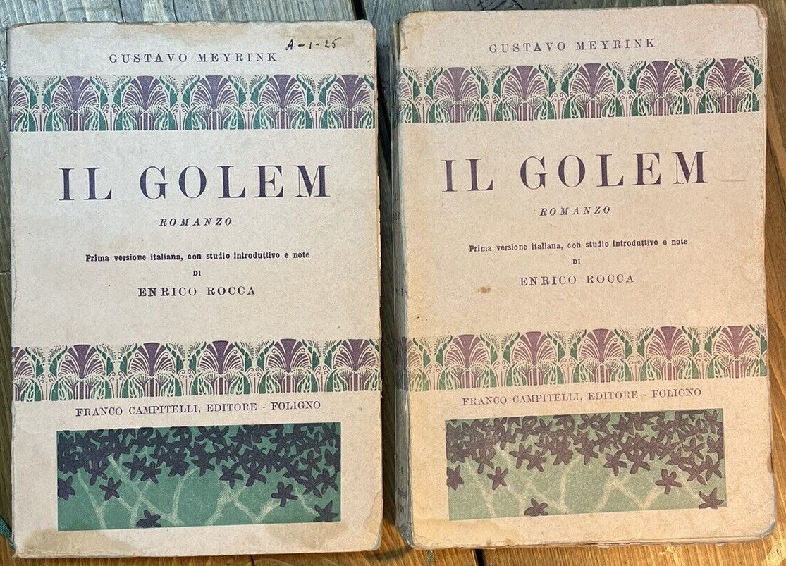 “Il golem” di Gustav Meyrink: in cerca della prima edizione italiana (Campitelli, 1926)