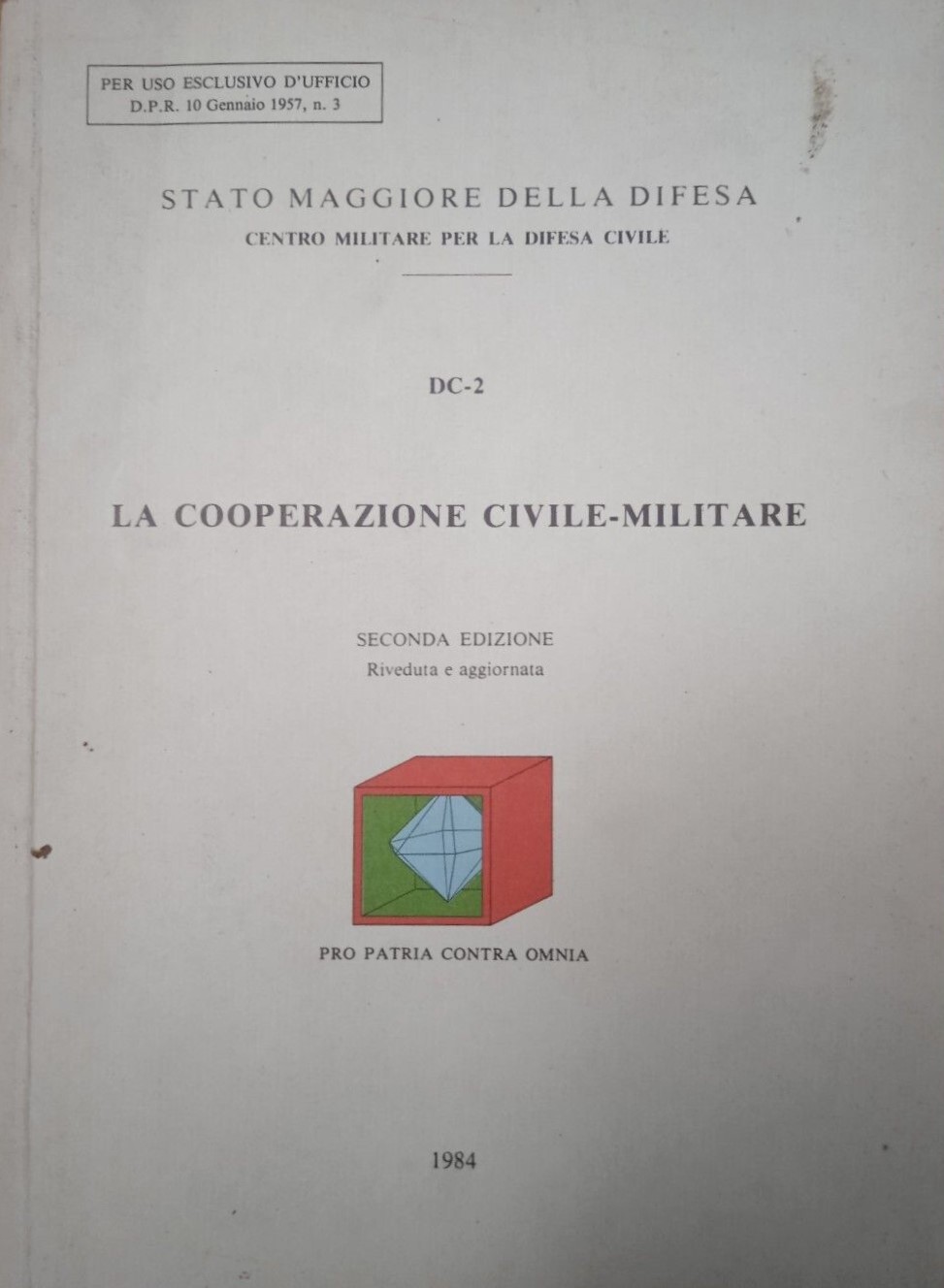 “La cooperazione civile-militare” (1984) del Centro Militare per la Difesa Civile